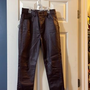 Burgundy coated pants